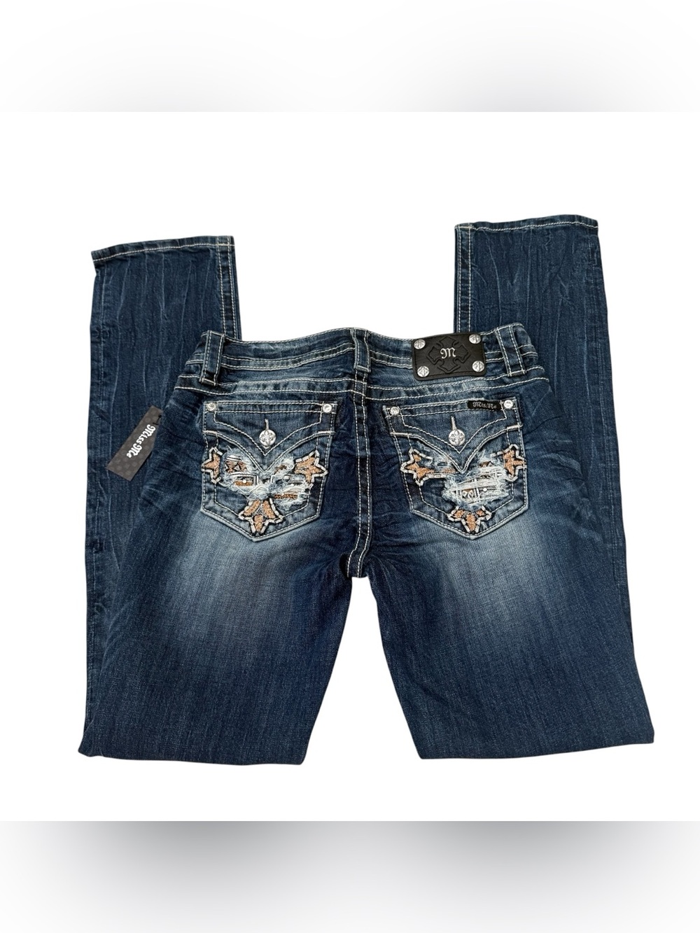 Miss Me Embroidered Dark Wash Straight Jeans
